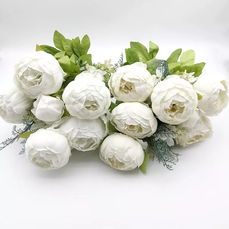13 Köpfe Seide Künstliche Pfingsträger Bouquet