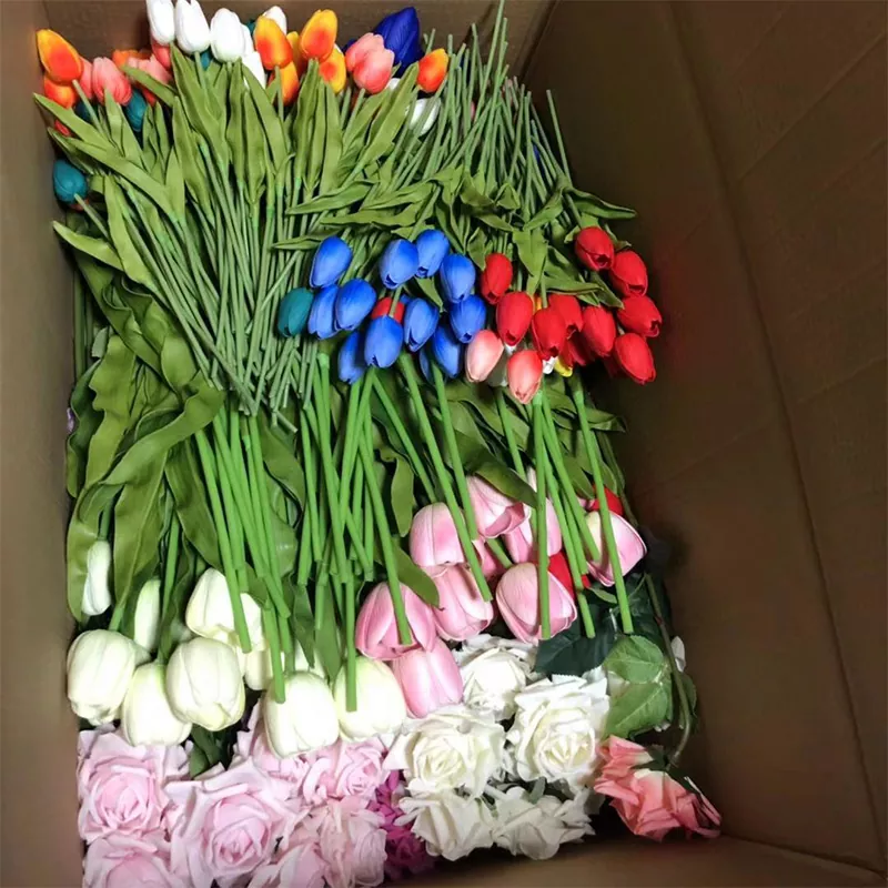 Mini pu gefälschte Tulpenblumen